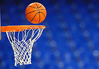 basketball about to sail through the net for a point