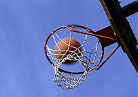 basketball clearing the net