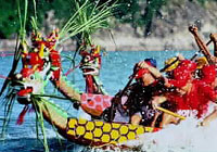 dragon boat race in progress