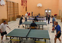 The Sudbury Smashers in January 2007 during their first annual Resolution Table Tennis Tournament