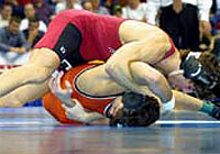 wrestling match in progress