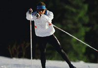 cross country skier on the trail