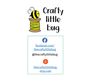 Business card: Crafty Little Bug (front)