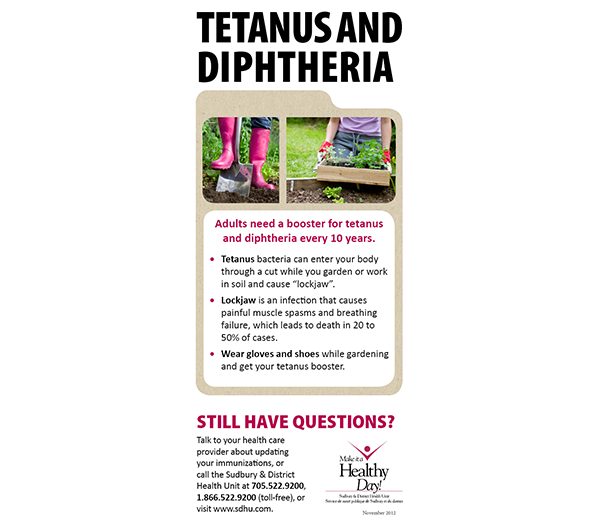 Rack card: Tetanus and diphtheria vaccine
