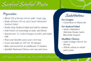 Recipe card: Sardo Foods (back)