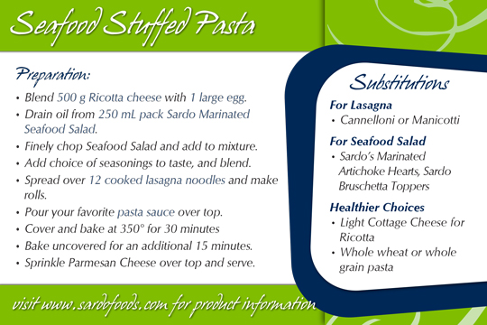 Recipe card: Sardo Foods (back)