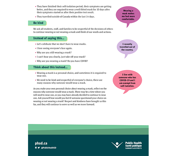 Electronic factsheet: “I wear a mask because…” (page 2 of 2)