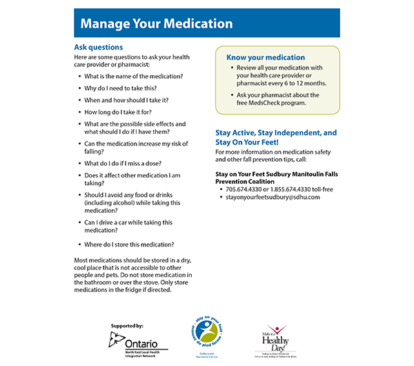 Factsheet: Manage your medication (page 2 of 2)