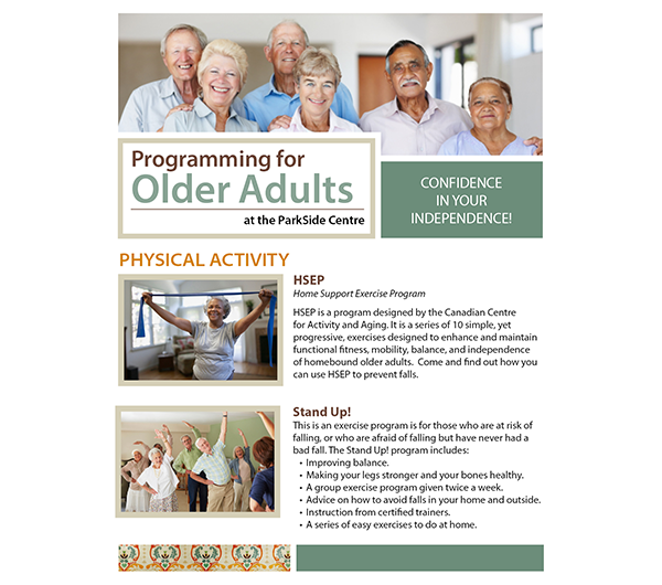 Factsheet: ParkSide older adult programming (page 1 of 2)