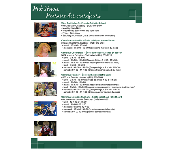 Schedule: Best Start Hubs (page 2 of 2)