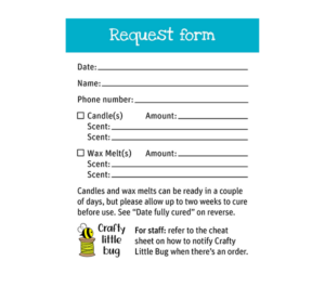 Request form: Candles and wax melts (front)