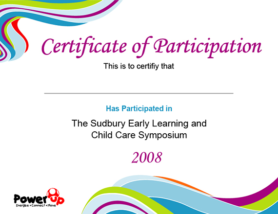Certificate: Power Up Early Learning and Child Care Symposium