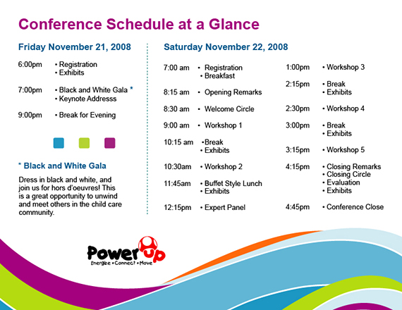 Schedule: Power Up Early Learning and Child Care Symposium